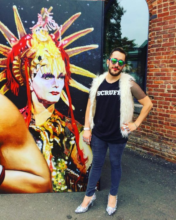 The author outside St. Ann's Warehouse before the show.