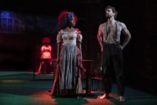 Teyonah Parris and Paul Alexander Nolan in the New York Theatre Workshop production of SLAVE PLAY (Photo: Joan Marcus)