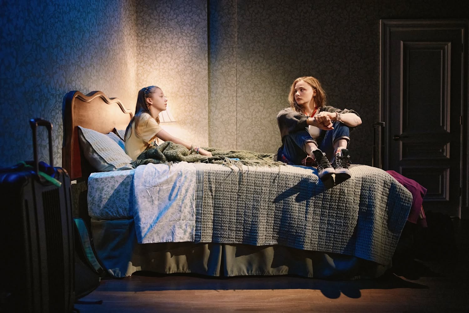 River Lipes-Smith and Chloë Grace Moretz in <i>Caroline</i>. Photo: Emilio Madrid