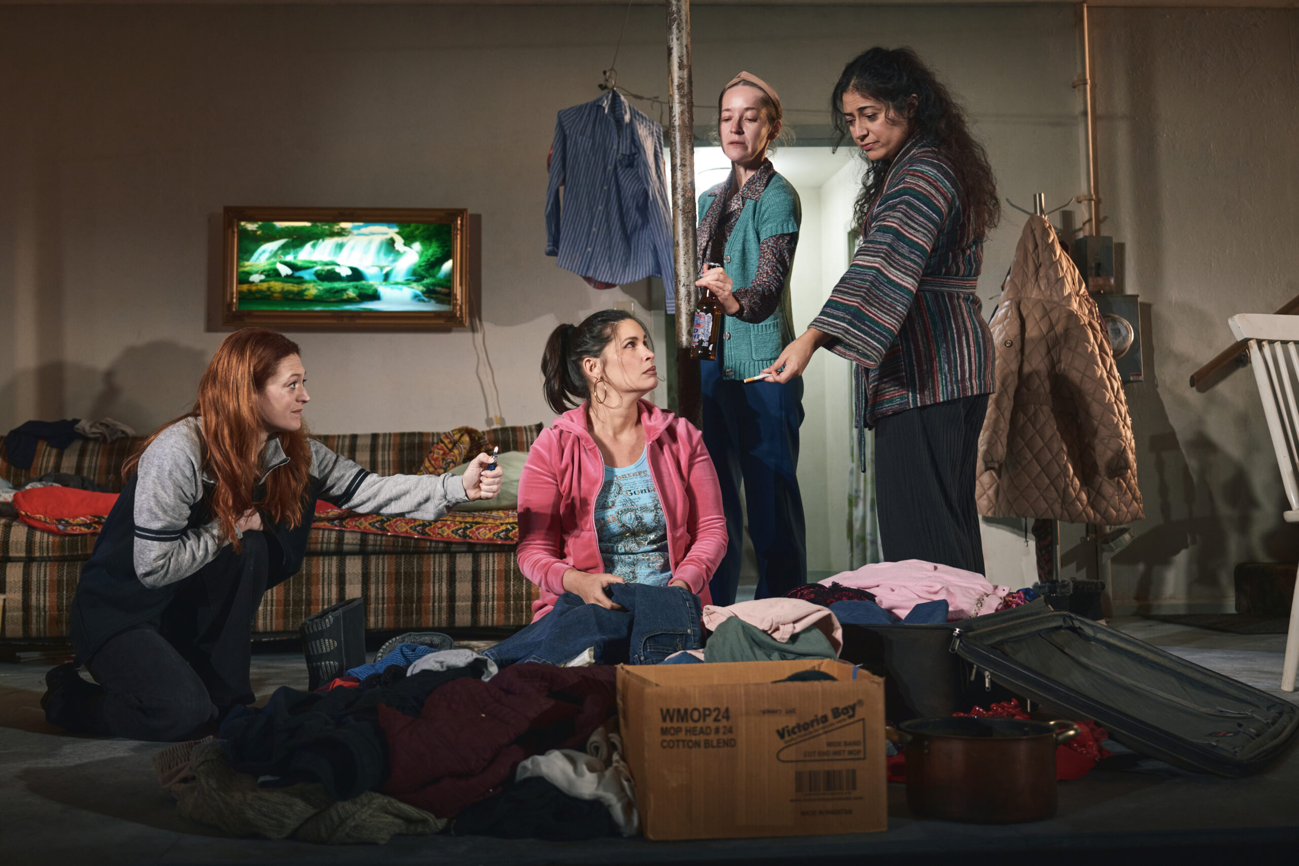 Marin Ireland, Nicole Villamil, Brooke Bloom, and Nadine Malouf in Queens. Photo: Valerie Terranova