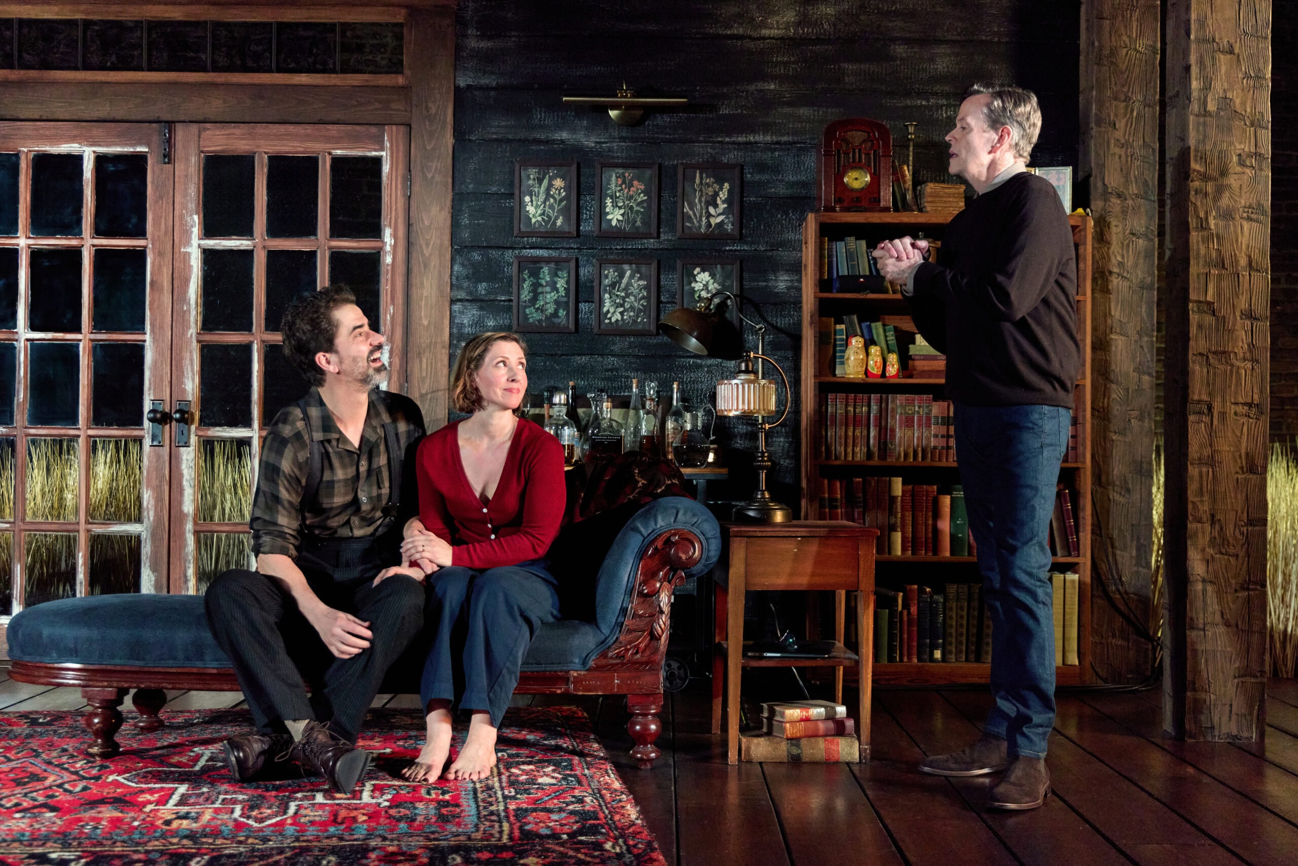 Hamish Linklater, Miriam Silverman, and Dylan Baker in The Disappear. Photo: Jeremy Daniel