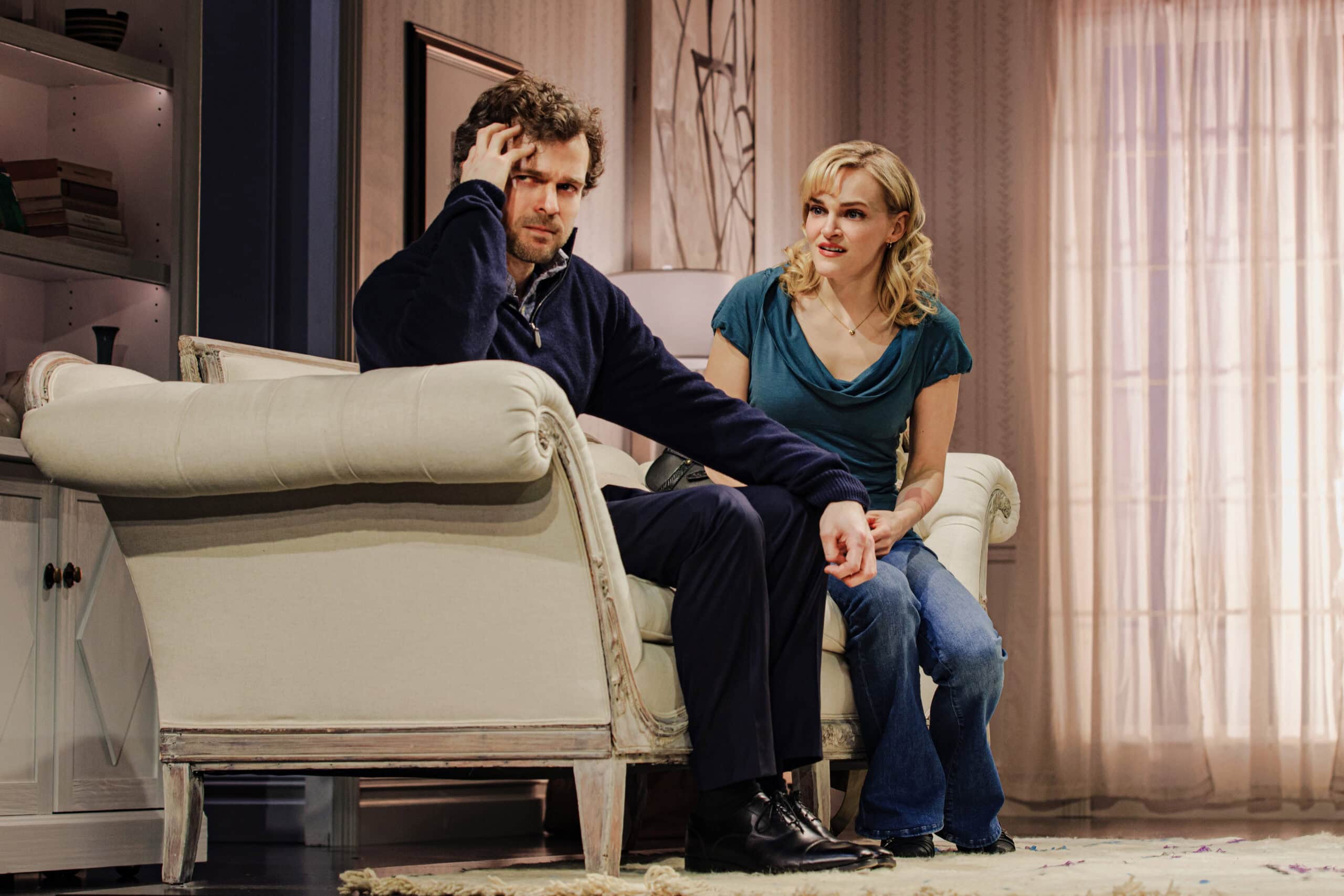 Alden Ehrenreich and Madeline Brewer in Becky Shaw. Photo: Marc J. Franklin