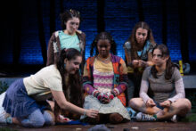 Serenity Mariana, Haley Wong, Lark White, Anissa Marie Griego, and Rebecca Jimenez in Indian Princesses. Photo: Ahron R. Foster