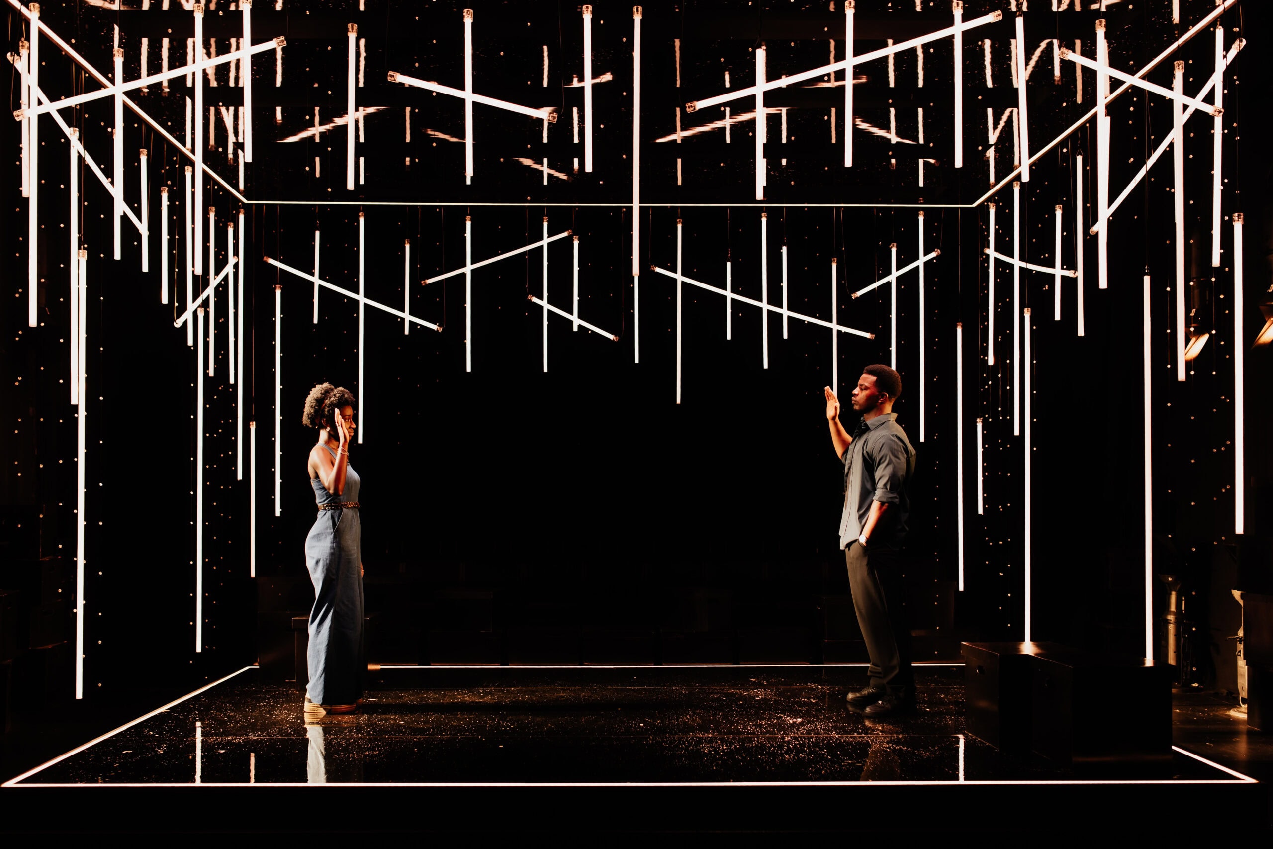 Heather Agyepong and Daniel Ezra in Shifters. Photo: Marc J. Franklin