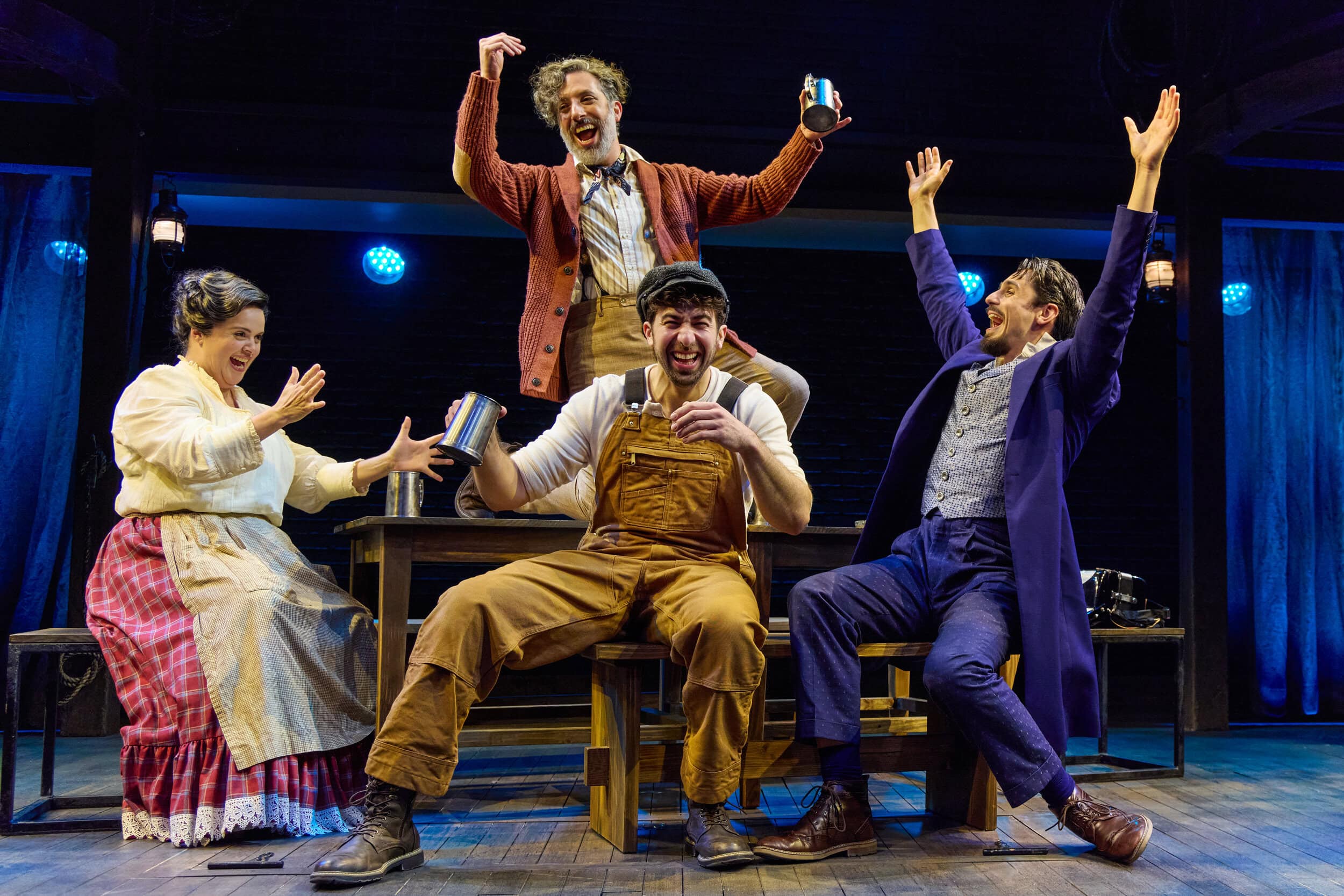 Amelia Cormack, Jed Feder, Bobby Conte and (top) Alexander Sovronsky in Copperfield! The New Musical. Photo: Jeremy Daniel